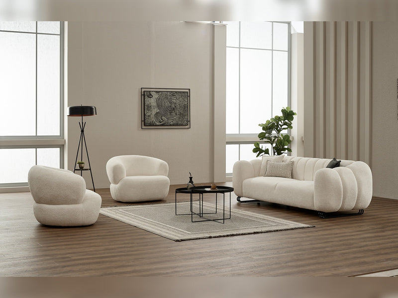 Puffy Swivel Chair in White - 200-SIM-PUF-ERATO01-B