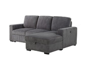 U2660 Grey L Sofa Bed Sectional With Pullout - U2660-4-GREY-L SECTIONAL W/ PULLOUT