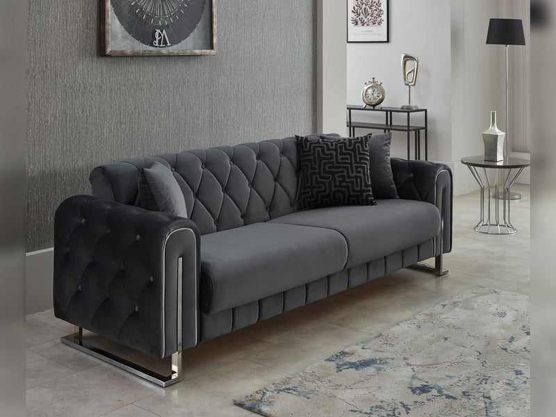 Puma Convertible Loveseat in Anthracite - 200-SIM-PUM-VELVET412-2
