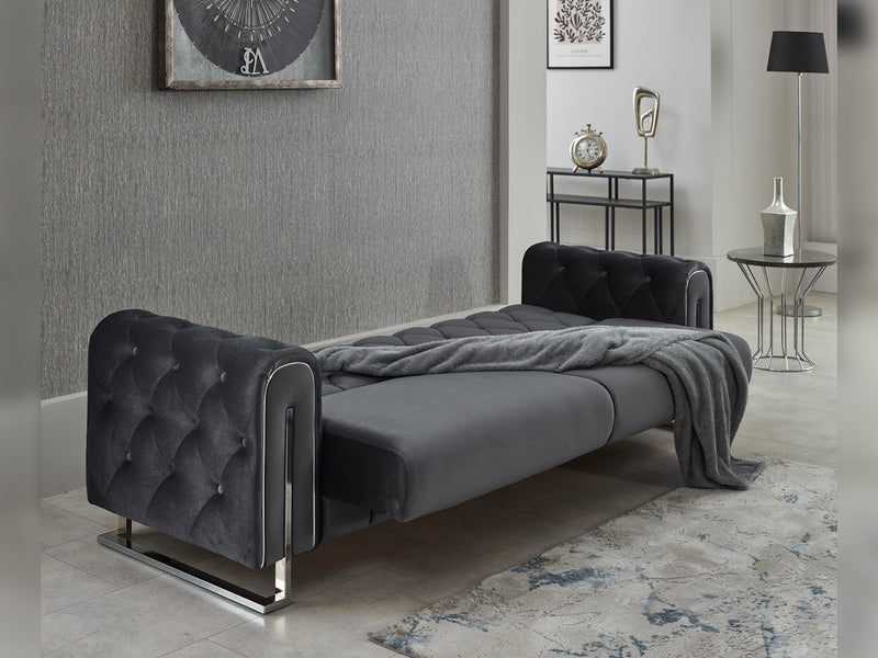 Puma Convertible Loveseat in Anthracite - 200-SIM-PUM-VELVET412-2