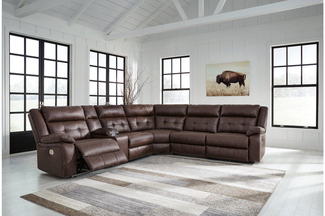 Punch Up Walnut 6 - Piece Power Reclining Sectional - Gate FurniturePower Reclining Sectional