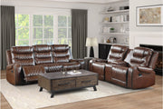 Putnam Brown Reclining Living Room Set - Lara FurnitureLiving Room Set
