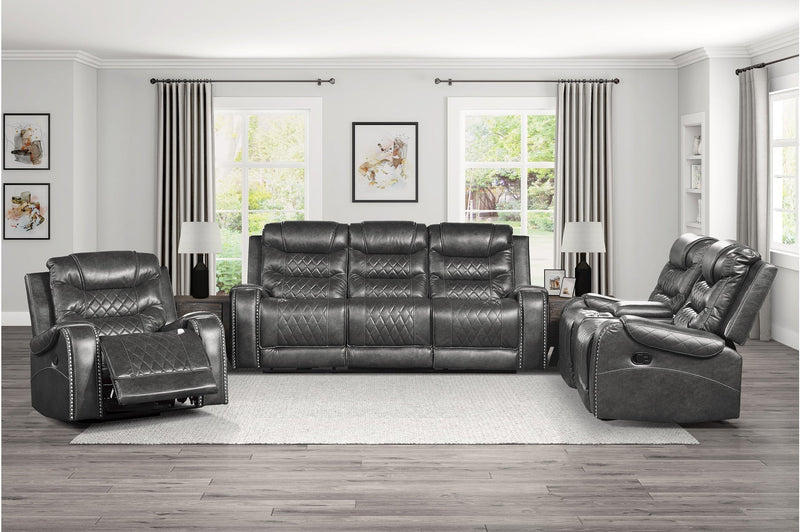 Putnam Gray Reclining Living Room Set - Lara FurnitureLiving Room Set