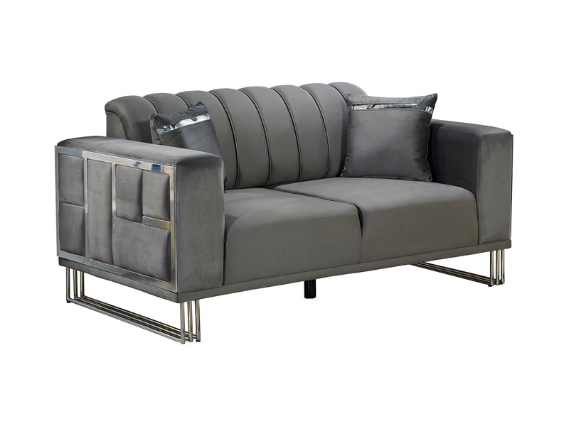 Puzzle 67" Wide Striped Extendable Loveseat - Loveseat