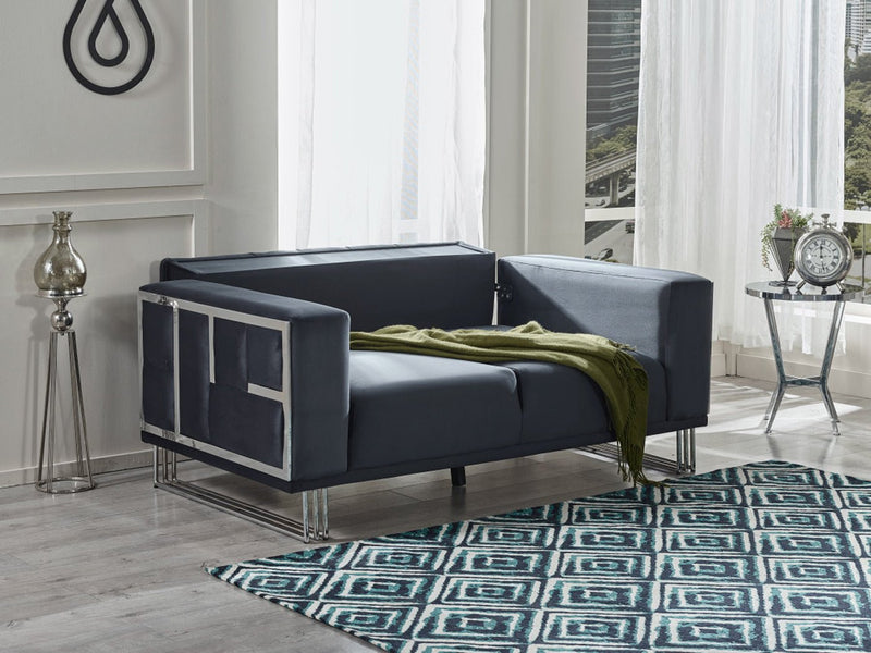 Puzzle 67" Wide Tufted Extendable Loveseat - Loveseat