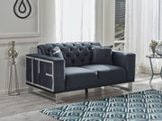 Puzzle 67" Wide Tufted Extendable Loveseat - Loveseat