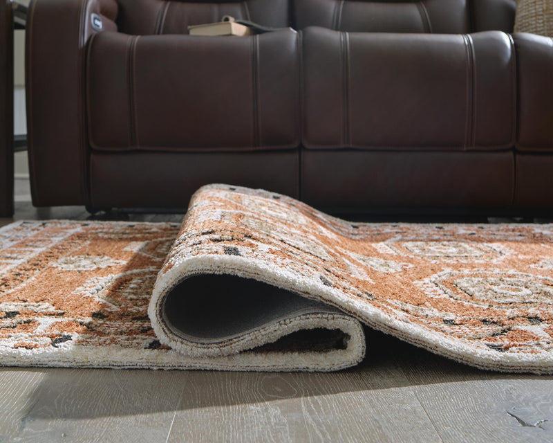 Qaabiz Sienna/Ivory/Black 7'8" x 10' Area Rug - R407521