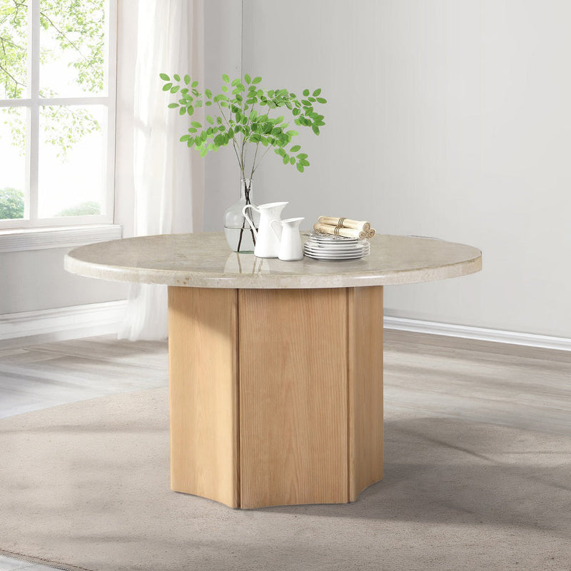 Qwin Round Dining Table W/Marble Top - DN02875