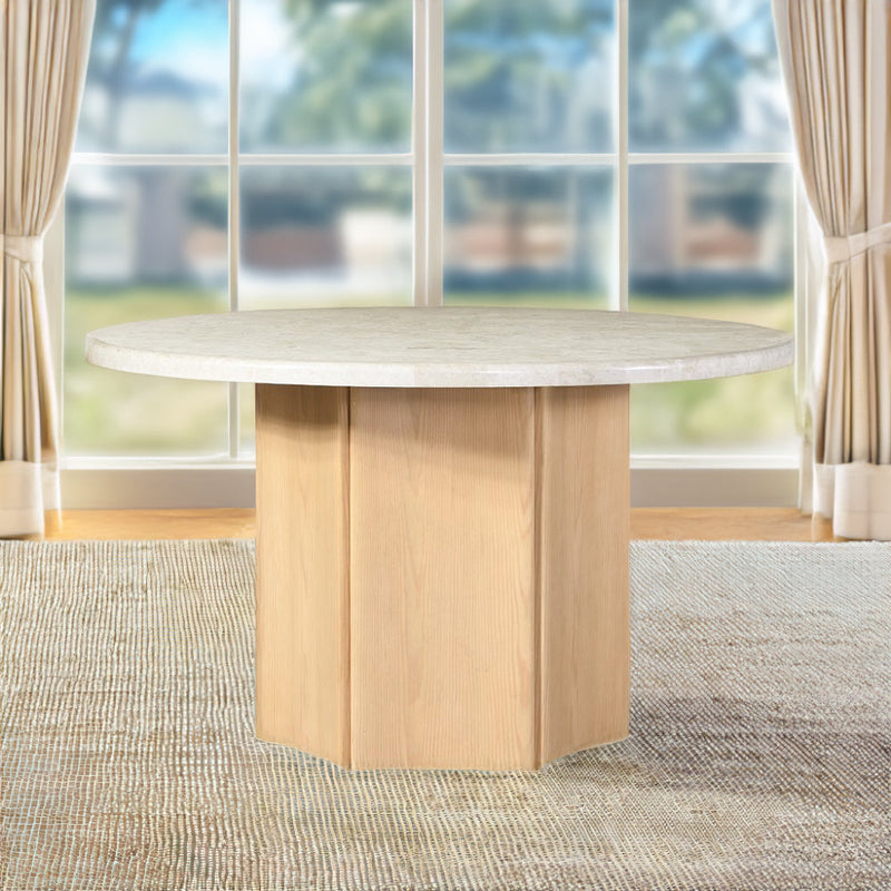 Qwin Round Dining Table W/Marble Top - DN02875