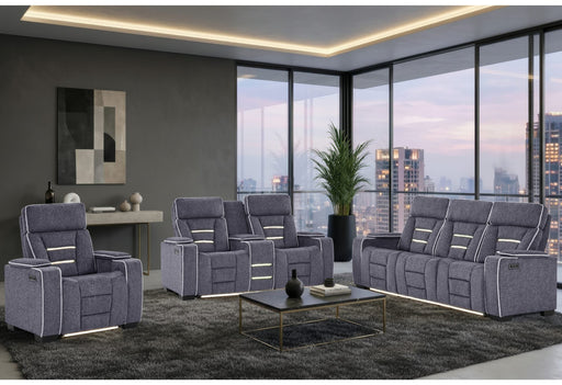 U1895 Grey P2 Reclining Sofa/Console Reclining Loveseat/Recliner - U1895-GREY-P2 RS/CRLS/R