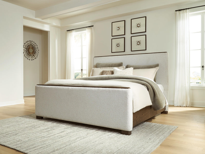 Radkin Burnished Brown California King Upholstered Panel Bed - PCB843B5
