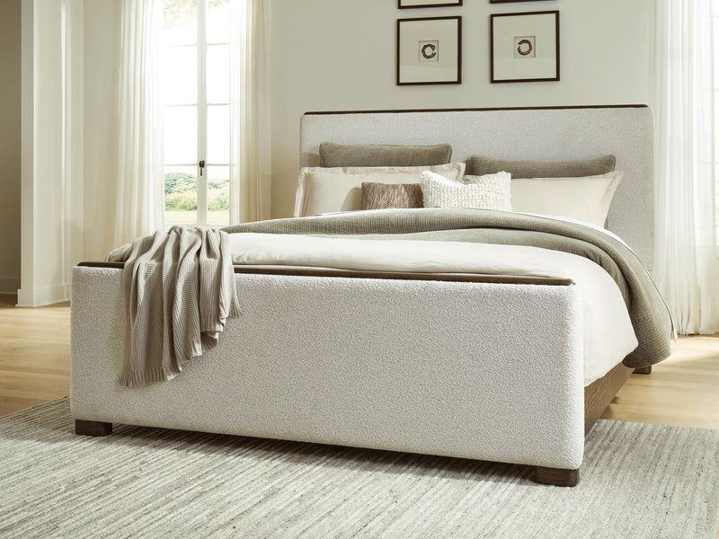 Radkin Burnished Brown King Upholstered Panel Bed - PCB843B4