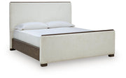 Radkin Burnished Brown King Upholstered Panel Bed - PCB843B4