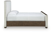Radkin Burnished Brown King Upholstered Panel Bed - PCB843B4
