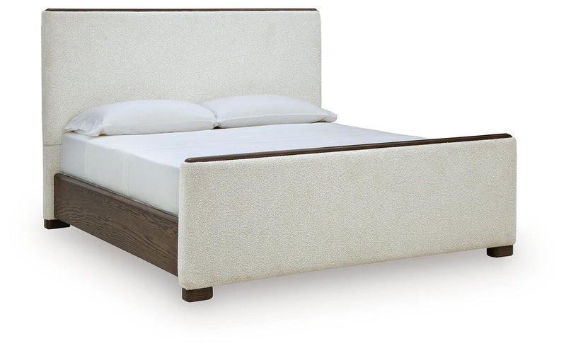 Radkin Burnished Brown Queen Upholstered Panel Bed - PCB843B2