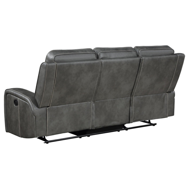 Raelynn 3-piece Upholstered Reclining Sofa Set Grey - 603191-S3