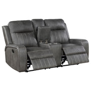 Raelynn 3-piece Upholstered Reclining Sofa Set Grey - 603191-S3