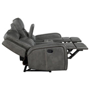 Raelynn 3-piece Upholstered Reclining Sofa Set Grey - 603191-S3