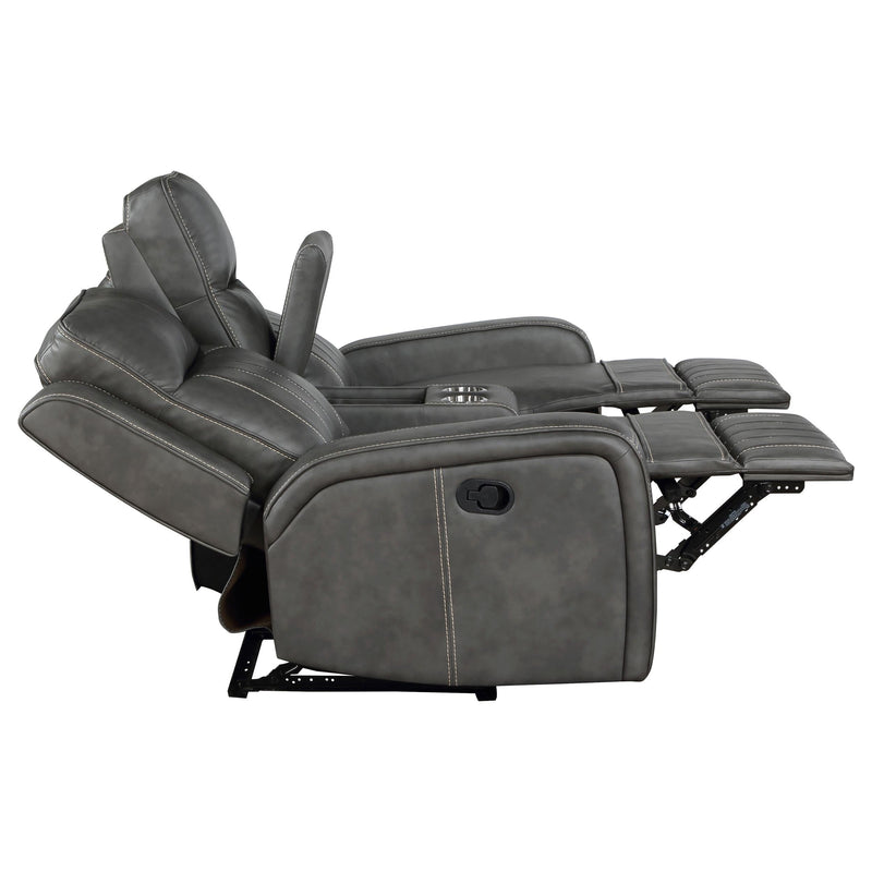 Raelynn 3-piece Upholstered Reclining Sofa Set Grey - 603191-S3