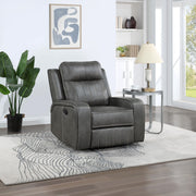 Raelynn Upholstered Track Arm Recliner Grey - 603193