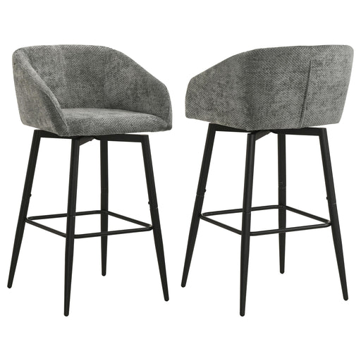 Rainer Fabric Upholstered Swivel Bar Chair Charcoal (Set of 2) - 182865CHR