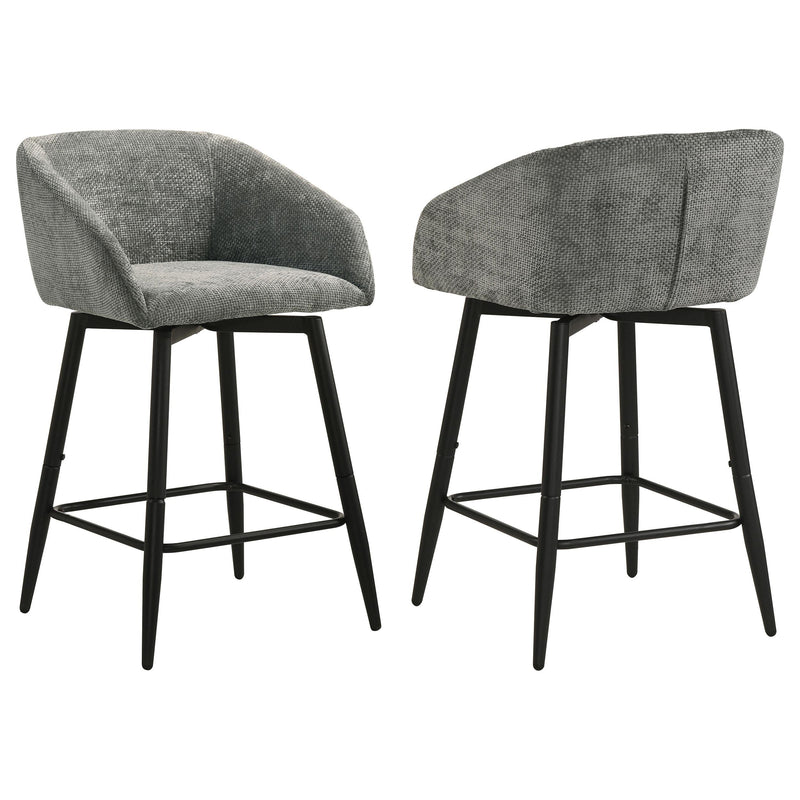 Rainer Fabric Upholstered Swivel Counter Height Chair Charcoal (Set of 2) - 190139CHR