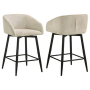 Rainer Fabric Upholstered Swivel Counter Height Chair Cream (Set of 2) - 190139CRM
