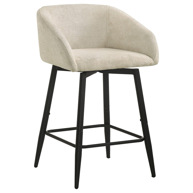 Rainer Fabric Upholstered Swivel Counter Height Chair Cream (Set of 2) - 190139CRM