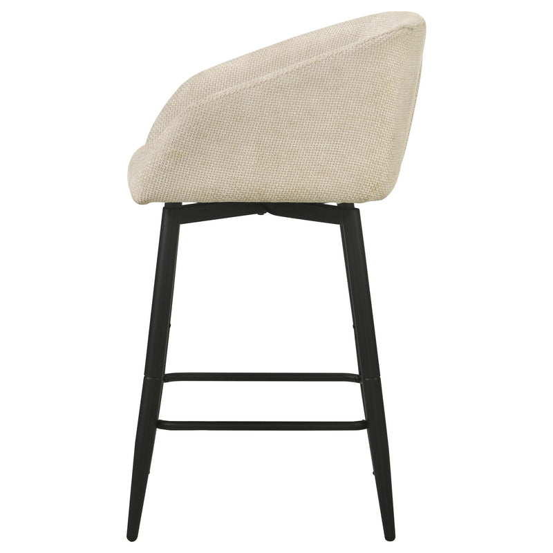 Rainer Fabric Upholstered Swivel Counter Height Chair Cream (Set of 2) - 190139CRM