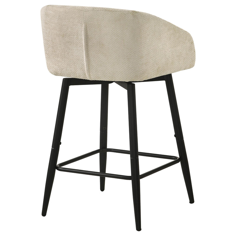 Rainer Fabric Upholstered Swivel Counter Height Chair Cream (Set of 2) - 190139CRM