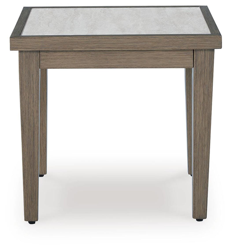 Rainier Ranch Brown/Beige Outdoor End Table - P701-702