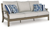 Rainier Ranch Outdoor Sofa and Loveseat in Brown/Beige from Ashley - Lara Furniture