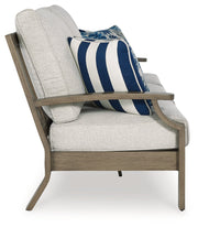 Rainier Ranch Outdoor Sofa and Loveseat in Brown/Beige from Ashley - Lara Furniture