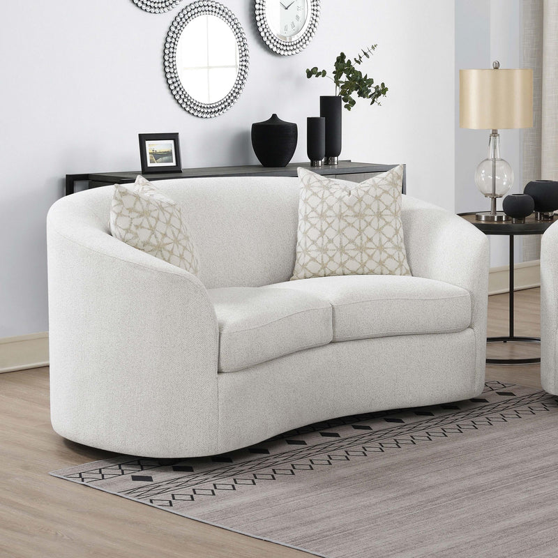 Rainn Boucle Upholstered Sloped Arm Loveseat Latte - 509172