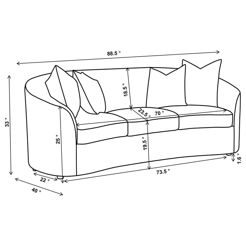 Rainn Boucle Upholstered Sloped Arm Sofa Latte - 509171