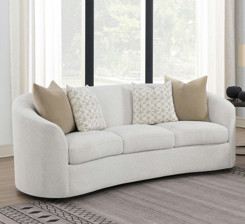 Rainn Boucle Upholstered Sloped Arm Sofa Latte - 509171
