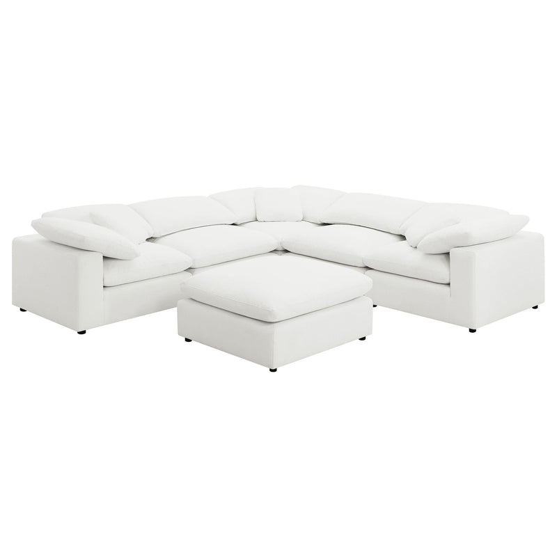 Raleigh 6-piece Boucle Upholstered Modular Sectional Ivory - 551751-SETA
