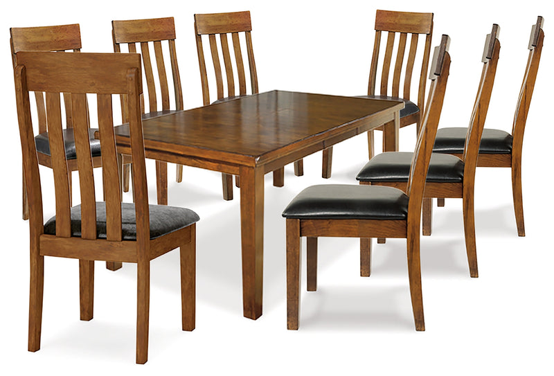 Ralene Dining Table and 8 Chairs in Medium Brown - PKG002061