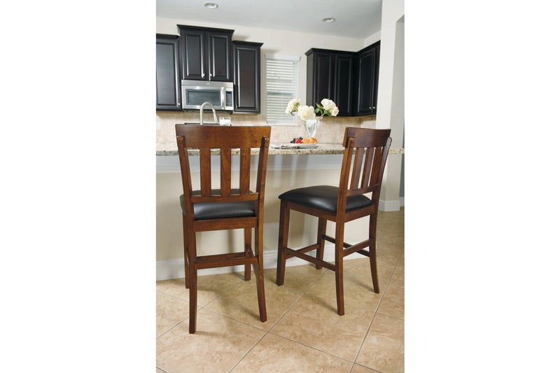 Ralene Medium Brown Counter Height Bar Stool (Set of 2) - Lara FurnitureBarstool