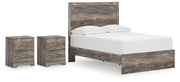 Ralinksi Full Panel Bed with 2 Nightstands in Gray from Ashley - Lara Furniture