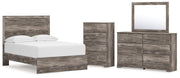 Ralinksi Full Panel Bed with Mirrored Dresser and Chest in Gray from Ashley - Lara Furniture