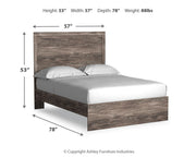 Ralinksi Full Panel Bed with Mirrored Dresser and Chest in Gray from Ashley - Lara Furniture