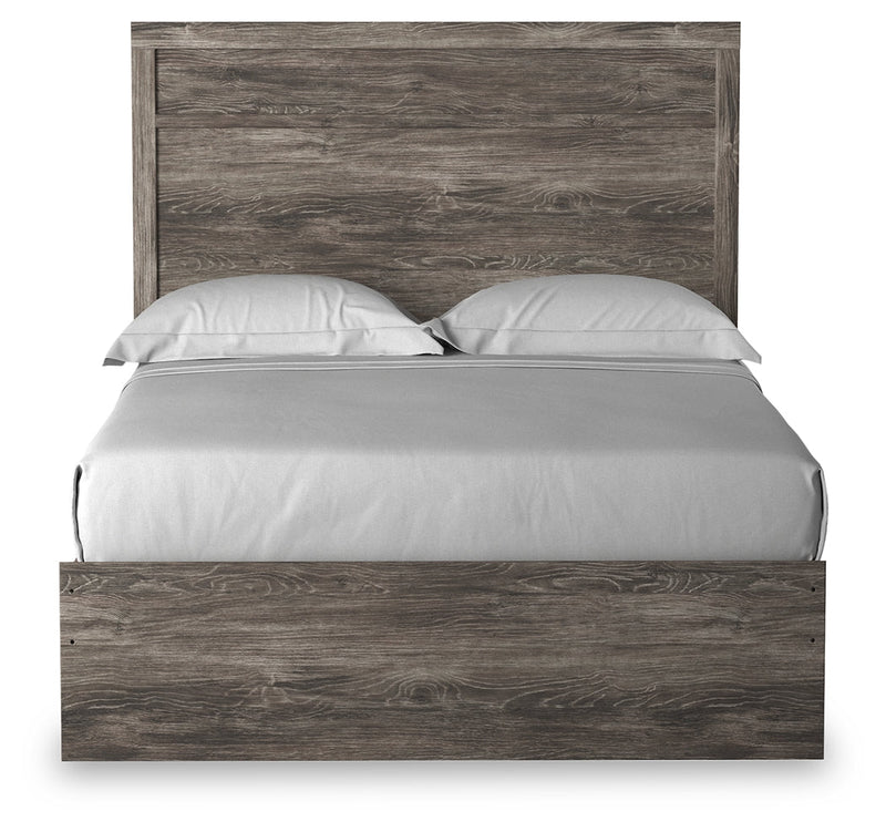 Ralinksi Full Panel Bed with Mirrored Dresser, Chest and 2 Nightstands in Gray from Ashley - Lara Furniture