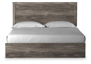 Ralinksi King Panel Bed with 2 Nightstands in Gray from Ashley - Lara Furniture
