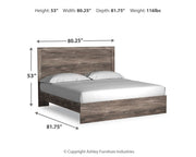 Ralinksi King Panel Bed with 2 Nightstands in Gray from Ashley - Lara Furniture