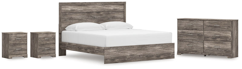 Ralinksi King Panel Bed with Dresser and 2 Nightstands in Gray from Ashley - Lara Furniture
