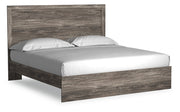 Ralinksi King Panel Bed with Mirrored Dresser, Chest and 2 Nightstands in Gray from Ashley - Lara Furniture