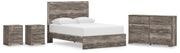 Ralinksi Queen Panel Bed with Dresser and 2 Nightstands in Gray from Ashley - Lara Furniture
