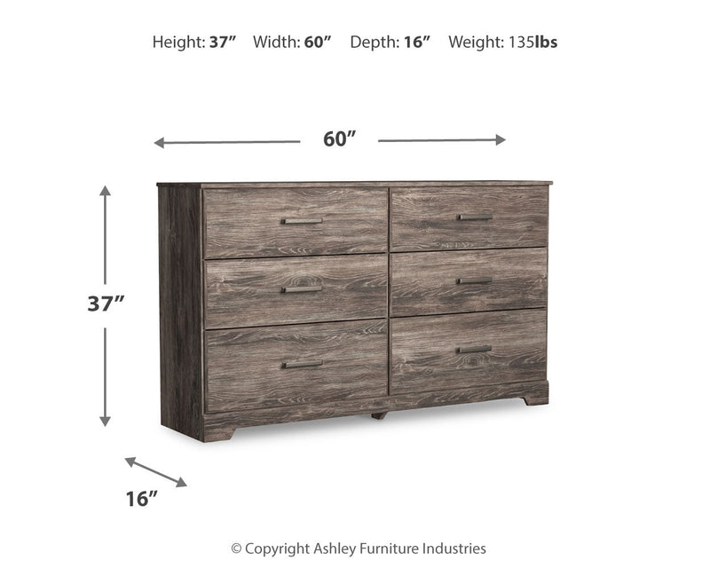 Ralinksi Queen Panel Bed with Dresser in Gray from Ashley - Lara Furniture