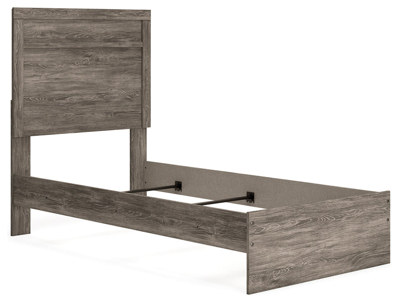 Ralinksi Twin Panel Bed with Nightstand in Gray from Ashley - Lara Furniture